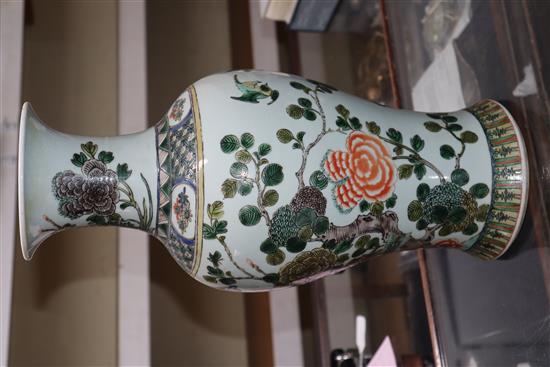 A large Chinese famille verte phoenix vase, Republic period, H. 43.5cm